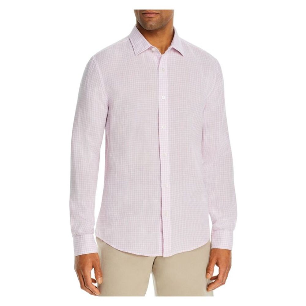 NWT The Mens store Mens Pink Check Button Down Casual Shirt M